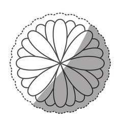 Sticker Monochrome Contour With Oval Petals