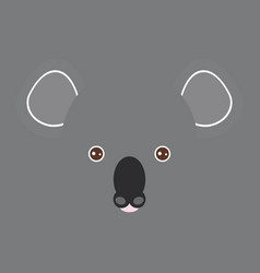 Australian Funny Koala Bear Face On Gray