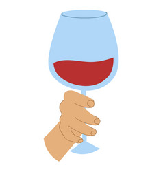 Hand Holding A Glass Of Red Wine