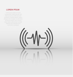 Sound Wave Icon In Flat Style Heart Beat On White