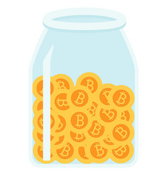 Full Jar Of Bitcoin Coins