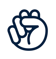 Hand Fist Icon With Finger Count Zero Gesture