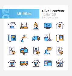 Public Utilities Pixel Perfect Rgb Color Icons Set