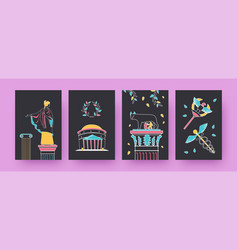 Set Contemporary Art Posters With Roman Empire