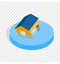 House Sinking In A Water Isometric Icon