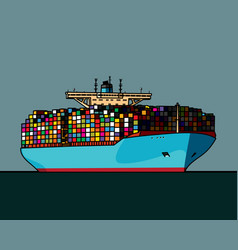 A Huge Container Ship Transoceanic Transportation