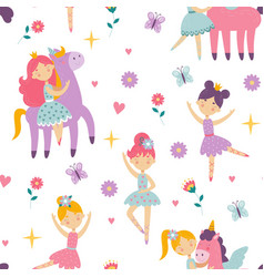 Cute Childish Ballerina Kids Pattern Sweet Pink