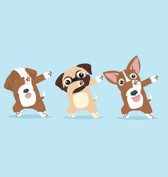 Cute Dabbing Dog Cool Cartoon Set