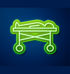 Glowing Neon Line Dead Body In The Morgue Icon