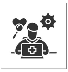 Medical Coder Glyph Icon