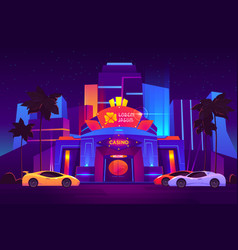 Modern Luxury Casino Entrance Cartoon