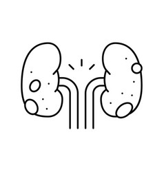 Glomerulonephritis Kidney Disease Line Icon