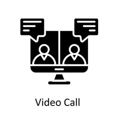 Video Call Solid Icons Simple Stock Illu