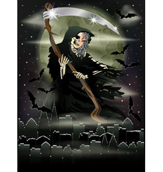 Lady Grim Reaper In City Halloween Vip Card