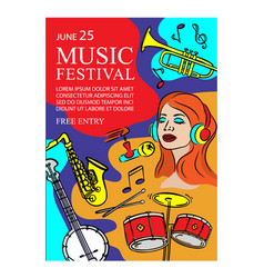 Music Jazz Festival Vertical Banner Invitation