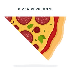 Piece Pepperoni Pizza Flat Isolated