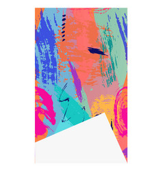 Abstract Colorful Paint Strokes Splashes White