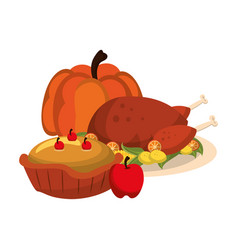 Thanksgiving Day Food Cartoons Isolated