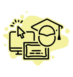 Educational Resources Line Icon Set Online