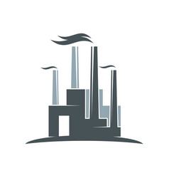 Factory Building Icon With Plant Of Power Industry