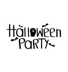 Halloween Party Font With Bats