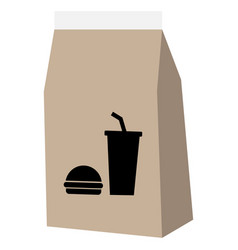 Paper Bag On White Background Food Delivery