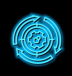 System Working Process Neon Glow Icon