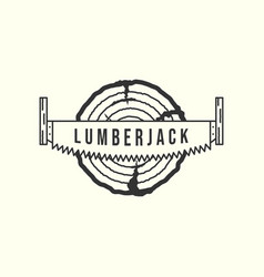 Lumberjack Vintage Logo Template Design Sawmill