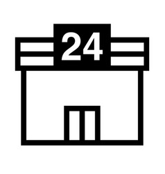 Simple 24-hour Convenience Store Icon Or Retail