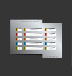 Table Schedule Infographic Design Template With 5