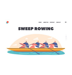 Sweep Rowing Landing Page Template Four Athletes