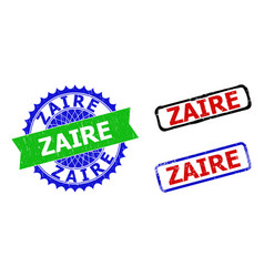 Zaire Rosette And Rectangle Bicolor Stamps