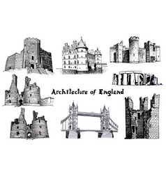 Graphical Castles England On White Background