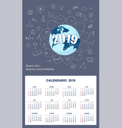 Latin-american Student Calendar For Wall 2019