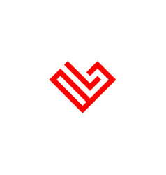 Letter A And L Heart Square Geometric Symbol