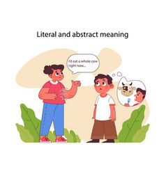 Literal And Abstract Meaning Concept Flat