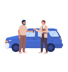 Man Buying Car 2d Isolated