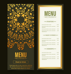 Restaurant Menu Cover With Mandala