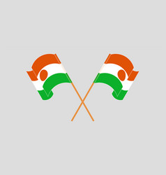 Crossed And Waving Flags Of Niger