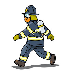 Firefighter Or Fireman Is Running