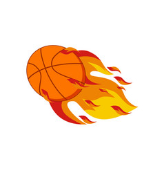 Flying Basket Ball On Fire