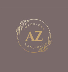 Az Initials Letter Wedding Monogram Logos