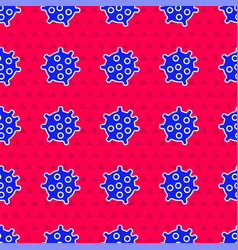 Blue Bacteria Icon Isolated Seamless Pattern