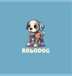 Cute Cartoon Adorable Robot Dog Mascot