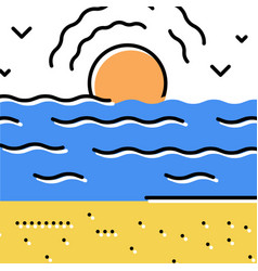 Sea Beach Color Icon