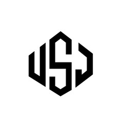 Usj Letter Logo Design With Polygon Shape