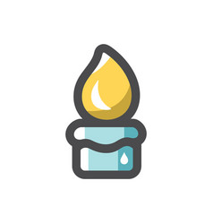 Wax Candel With Flame Icon Cartoon