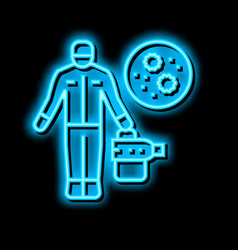 Antiviral Sanitization Neon Glow Icon