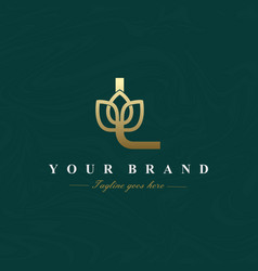 Letter L Lotus Flower Logo Design