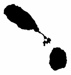 Saint Christopher And Nevis Silhouette Map